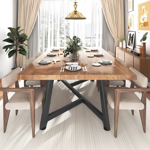 Amazon.com - Chartustriable 72" Solid Wood Dining Table For 4 5 6 ... with Maintaining the beauty and durability of your rectangular oak dining table with bench